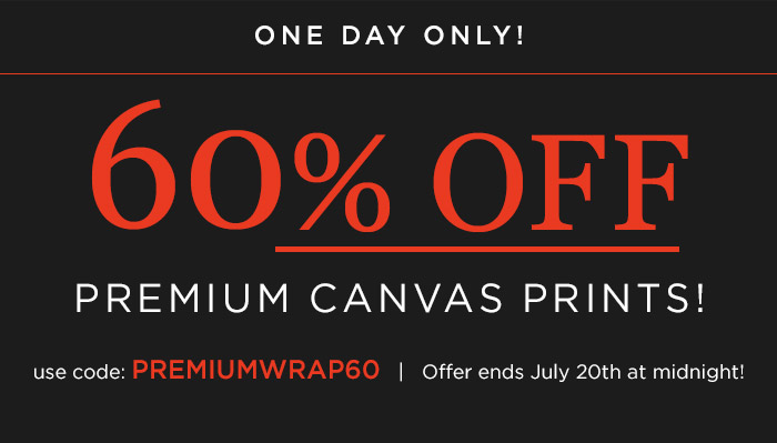 Save 60% Off All Premium Canvas Prints